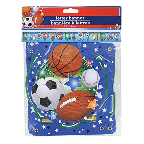 Sports Themed Happy Birthday Letter Banner